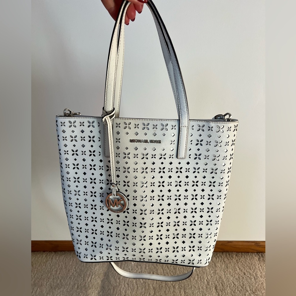 Michael Kors Perforated White Tote
